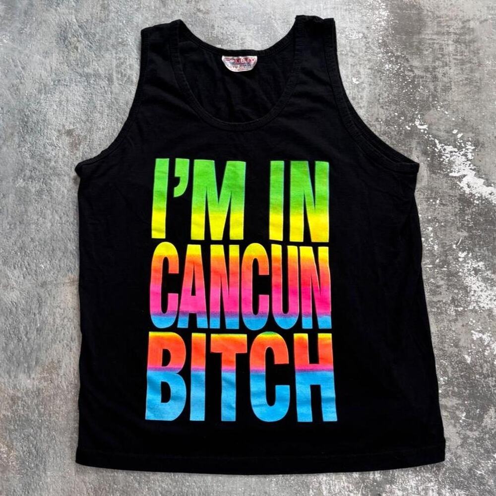 Vintage Y2K 2010s I’m in Cancun B i tch Tank Top! Jersey Shore Size Large